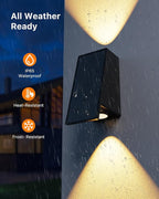8 Pack Color Changing Solar Powered Fence Lights Outdoor Waterproof Wall Mount LED RGB Ambiance Lamps for Outside Patio, Deck, House, Pool Cage, Garden, Yard Decorative with 8 Colorful Lighting Modes