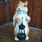 Solar Garden Statues Squirrel Decor - Resin Outdoor/Indoor Squirrel Sculpture Garden Lights Statue Decoration for Patio Home Yard Lawn, Unique Garden Figurine Lights Gift for Mom Grandma
