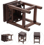 HOMSFOU Antique Chinese Decor Wood Flower Display Stand Vase Holder Decor Plant Pot Stand