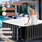 LILYPELLE 2-4 Person Inflatable Hot Tub, Large Square Portable Hot Tub with 120 Bubble Jets, Outdoor Spa Set Included Heater Pump, Filter and Spa Cover, 60" X 60" X 25"