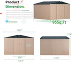 U-MAX 10' x 10' Shed Outdoor Storage Shed Clearance, Metal Garden Large Yard Steel Shed with Design of Lockable Doors, Tool and Utility Storage for Backyard, Garden, Patio, Outside use