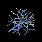 Alpine Corporation 10" H Indoor Christmas Snowflake Ornament with Multi-Colored LED Lights, Silver, Christmas Decoration (Pack of 4)