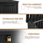 Devoko XXL 230 Gallon Resin Large Deck Box Waterproof Outdoor Storage Box Loackable for Patio Furniture Cushions and Garden Tools(230 Gallon, Black)