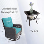 11 Pieces Outdoor Patio Furniture Set Outdoor Furniture Patio Sectional Sofa Conversation Sets w/ETL Approved 45" Gas Outdoor Fire Table & Coffee Table, Swivel Rocking Chair (Turquoise)