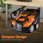 Goplus 2-in-1 Scarifier and Lawn Dethatcher, 16-Inch 15A Corded Electric Dethatcher w/ 14.5-Gal Collection Bag, 3-Position Height Adjustment & 5-Position Depth Adjustment, for Grass Garden Yard