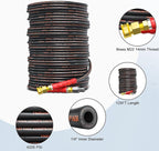 Pressure Washer Hose 125FT, 4200PSI High Tensile Wire Braid Kink Resistant Power Washer Extension Hose, 1/4" Flexible Replacement Hose with M22-14mm Brass Swivel Thread and 3/8 Quick Connect
