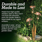 Happy Gardens Calla Lily Garden Stake with Bells | Bronze Outdoor Lillies Flower Decorations
