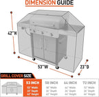 Arcedo BBQ Grill Cover 53 Inch, Heavy Duty Waterproof Outdoor Gas Grill Cover, Fade Resistant Durable and Convenient Compatible with Charbroil Weber Spirit Nexgrill Napoleon