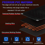 Heated Snow Melting Mats for walkways Stairs- Outdoor Heated Mats- Non-Slip Electric Heated Foot Mats for Winter Snow Removal- Heated Snow Melting Mat for Stairs garages Driveway (10in x 48in)