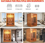 Infrared Sauna Room with WiFi Control, 2 Person Canadian Cedar Wood Indoor Saunas Spa with Red Light Therapy, Oxygen Bar, Speaker, Backrest, 1800W/220V, Ideal Sauna for Gym, Home