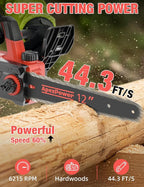 12 Inch Brushless Electric Chainsaw Cordless, Compatible with Milwaukee M18 Battery, Auto Oiler, 44.3 FT/S Powerful Cutting, Low Kickback, Battery Powered Chainsaw for Trees Pruning Wood Cutting
