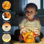 Hodao Fall Thanksgiving Resin Scarecrow Pumpkin Figurines - Adorable Scarecrow Embrace Pumpkin Decorations for Home Indoor Table Decor-Fall Thanksgiving Gifts