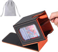 AFIING MTG Deck Box for Commander Display,Card Deck Case Fits 100 Double Sleeved Cards, Magic Commander TCG Card Storage Box with 2 Dividers,Dice Bag and 1 Toploader(Black/Orange)