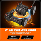 SENIX LSPG-M4 21-Inch Gas Push Lawn Mower with 125 cc 4-Cycle Briggs & Stratton Engine, Mulching and Side Discharge, 6-Position Dual Lever Height Adjustment