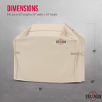 Grillman Premium Grill Cover for Outdoor Grill, BBQ Grill Cover, Rip-Proof, Waterproof, Top Heavy-Duty Large Grill Covers for Outside, Barbecue Cover & Gas Grill Covers (52" L x 26" W x 43" H, Tan)