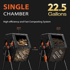 Compost Tumbler 22.5 Gallon/85L, Easy Assemble Compost Bin Outdoor, 360°Rotating Composter for Garden, Backyard, and Yard, Gifts for Seasoned Gardeners & Beginners-Green