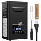 400W Low Voltage Landscape Transformer with Timer & Photocell for Landscape Lighting, 120V to 12V/14VAC, Stainless Steel, Weatherproof Smart Transformers for Outdoor Yard Lights, Path Lights