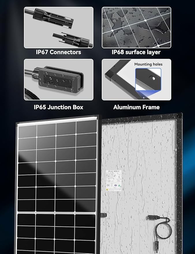 880 Watt Solar Panel,25.4% High Efficiency Perovskite Solar Cells,10BB Hidden Busbar Technology,12v/24v Solar Panels for Off-Grid Systems, RV, Boat, Cabin, Backup Power