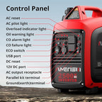 Gas Powered Inverter Generator 2500W - Super Quiet Gas Generator with CO Sensor, EPA 2025 Compliant for Camping, Tailgating, and Home Use