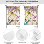 Dragonfly Garden Flag Vertical Double Sided Outdoor Yard Flags 12.5x18 Inch Burlap Banners for House Lawn