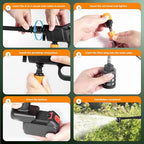 Cordless Pressure Washer Gun, 1160PSI Portable Pressure Washer Cordless, Portable Car Washer with 2 Battery&6-in-1 Nozzle&5m Hose Cordless Jet Washers Handheld Power Washer for Home/Yard/Fence/Garden