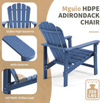 Stackable Adirondack Chairs Set of 6, Space Saving HDPE All-Weather Fire Pit Chair with Cover for Outdoor Lawn Porch Deck