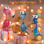 Kircust Outdoor Metal Bird Yard, Garden Decor for Outside Flamingo/Peacock/Pelican Decorations Art Statues, Lawn Ornaments for Courtyard, Patio, Backyard, Porch, Set of 3