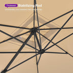 PURPLE LEAF 10 FT Cantilever Umbrella with Base Square Large Aluminum Outdoor Offset Patio Umbrella with 360° Rotation for Pool Garden Deck Backyard Beige