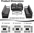 Outdoor Patio Furniture Set, 5-Piece Aluminum Patio Conversation Set All-Weather Metal Outdoor Sectional with 6 Inch Thick Cushions, Deep Setting for Garden, Outside and Porch