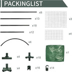 4-Tier Mini Greenhouse, 40 x 18 x 63 inch Steel Frame and PE Cover Plastic Plant Rack Stand Green House with Plant Repotting Mat for Indoor & Outdoor Use (Clear and Green)
