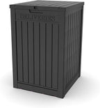 55 Gallon Waterproof Large Resin Deck Box Indoor/Outdoor Lockable Storage Container and Seating for Garden, Pool, and Patio (55 Gallon, Black)