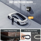 Wall Mounted Pressure Washer - Max 5500 PSI 3.6 GPM, 5 Levers Power Washer with 100FT Retractable Hose for Car/Driveway, Automatic Rewind, Any Length Lock