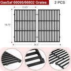 GasSaf 18.75" Grill Grates for Weber Genesis II/LX 300 Grills, Cast Iron Grates for Genesis II E/S 310 315 320 325 340, Replacemenet Parts for Weber 66095 66802 66805 (18.75"x13.25" Each), 2-Pack