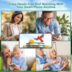 2.5K Smart Bird Feeder with Camera, 5GHz &2.4GHz Birds Watching Camera with AI Identify Bird Species, Outdoor Birds Feeder House with Solar Panel for BirdLovers (Green)