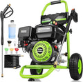 4200PSI Gas Pressure Washer 4.0GPM Gas Power Washer 212CC Gas Powered Washing Machine Commercial High Pressure Washer with 25ft Hose&5 Nozzles for Patio Garden Yard Vehicle,EPA/CARB/ETL (Green)