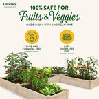 Greenes Fence Original Pine Raised Garden Bed, 8' x 8' x 10.5" U-Shaped Bed - Made in USA with American Pine