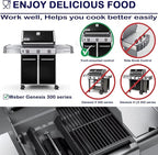 Heat Deflector Flavorizer Bars Porcelain Steel Gas Grill Replacement Parts for Weber Genesis 300 Series E310 E320 E330 S310 S320 S330 EP/CEP-310 EP/CEP-320 EP/CEP-330, 17.5 inch Heat Shield Plates