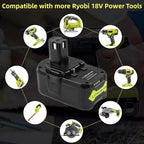ARyee 18V Battery 6.0Ah 2-Pack, Replacement for Ryobi P107 P108 P109 Cordless Tools, Lithium-Ion Battery for Ryobi One+ 18V Power Tools