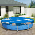ECOOPTS 7 ft Waterproof Round Polyester Pool Cover for Above Ground Pools, Swimming Pool Cover Protector Winter Safety Cover (Blue Sky)