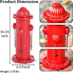 Fake Fire Hydrant for Dogs, 16.3" Red Metal Dog Pee Post with Stakes, Puppy Training Tool Indoor/Outdoor Garden Yard Statue