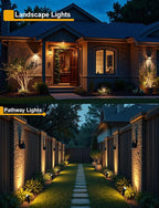 12W Landscape Lights Low Voltage LED Landscape Lighting Spotlight Waterproof Garden Pathway Christmas Decorative Lights Outdoor, 20 Pack with Connector (Warm White 3000K)