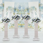 Roman Columns Wedding Stand Pillar Plant Stand Plastic Greek Statue Pedestal Flower Pot Holder Decor, Event Party Elegant Decorative Column (White, 4Pcs, 11.81x35.43 Inch)