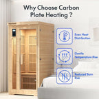 FLEXISPOT Far Infrared Sauna Room for one Person, Canadian Hemlock Wood