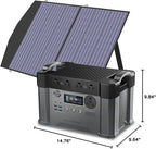 ALLPOWERS S2000 Pro Solar Generator with SP027 Panel Included 2400W MPPT Portable Power Station with Foldable Solar Panel 100W, Solar Backup Power for Van House Outdoor Camping