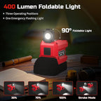 220W Power Inverter Compatible with Milwaukee 18V Battery, DC 18V to AC 110V Portable Power Station Generator with 1 AC Outlet, 2 USB Ports & 1 Type-C Fast Charging, 400LM LED Work Light (2-Pack)