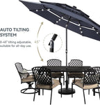 GREEN PARTY 10ft Outdoor Patio Umbrella, Auto-Tilt Market Table Umbrellas with Crank, 8 Sturdy Ribs & 1.5" Pole UV Protection for Garden Deck Backyard Pool