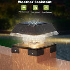 INDARUN Solar Post Cap Lights, Solar Fence Deck Post Lights Outdoor Fit 4x4 5x5 6x6 Wood Posts, Vinyl 4x4 Post Caps, 120 Lumen, Cool White & Warm White, Landscape Lighting for Patio, Porch, Yard