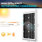 ACOPOWER Mono Solar Panel for 12 Volt Battery Charging, Off Grid, 30W