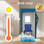 Adamson Full Size Portable Steam Sauna - Indoor Sauna Tent for Home Spa Relaxation - Boost Health and Recovery - 2.6L 1000W Steamer - Chair - Remote - Foot Massager - New - Nylon Blue