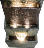 39.3”H Outdoor Garden Waterfall Fountain-Indoor Water Fountain with LED Lights, for Gardens, Landscaping, Patios, Balconies, Office,and Lawns for a Calming Oasis in Outdoor Living Art Decor